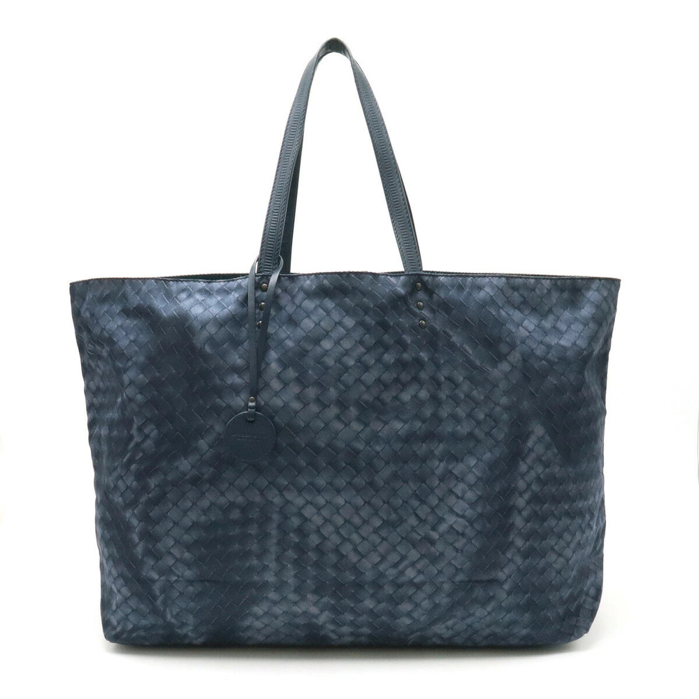 BOTTEGA VENETA Intreccio Illusion Tote Bag Shoulder Leather Blue Charm